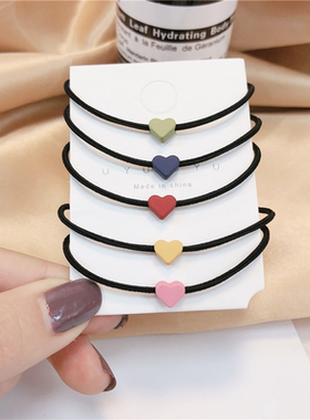 磨砂合爱心头绳发圈网红百搭扎头发高弹力发饰情侣皮筋发绳