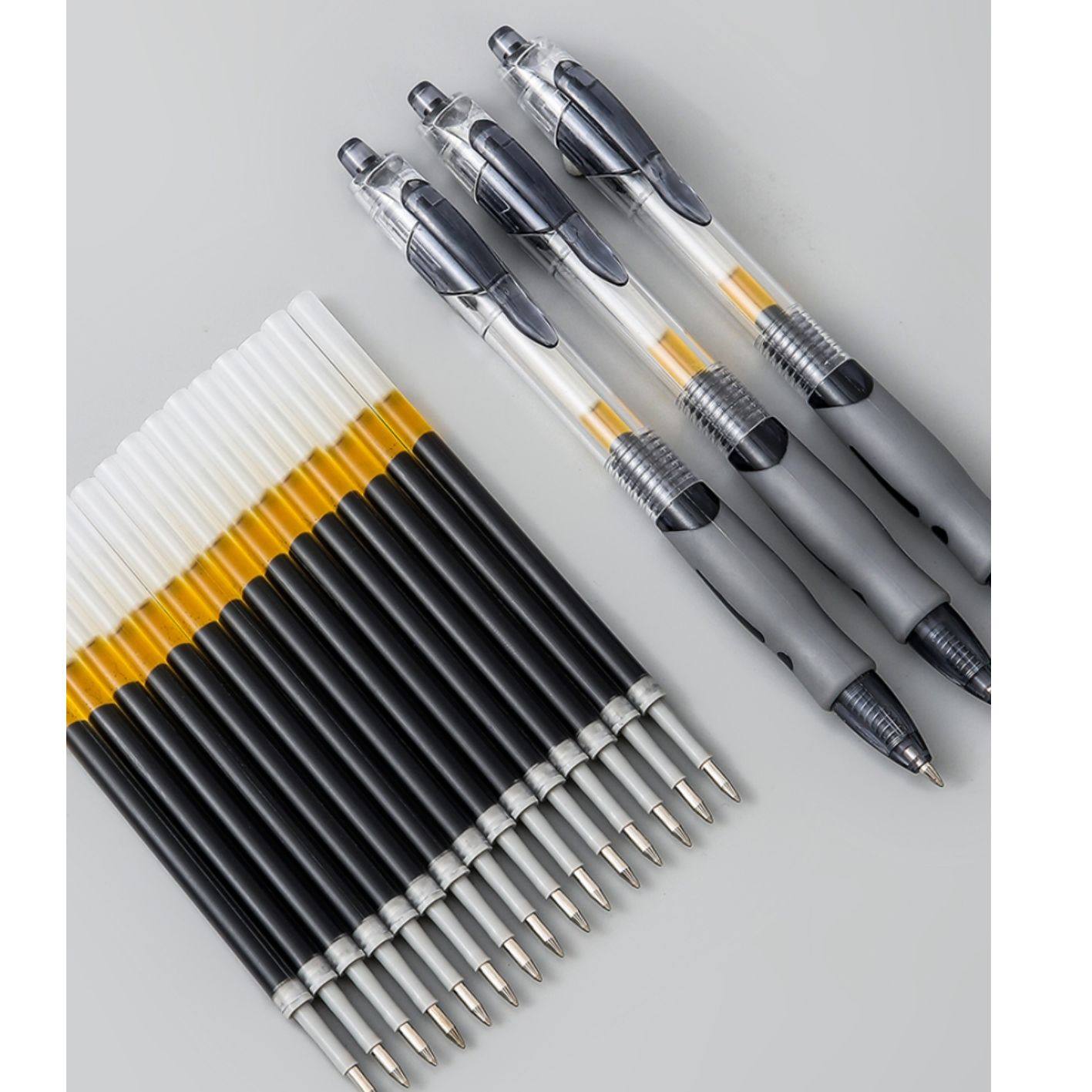 学生K35按动中性笔0.5mm黑色签字笔蓝色红色碳素笔子弹头刷题办公