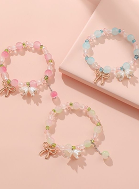 春夏新款甜美兰花手链简约小清新学生闺蜜手串时尚手饰