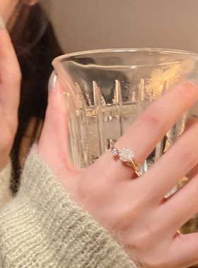 山茶花戒指女小众设计时尚个指环轻奢高级感开口复古独特对戒