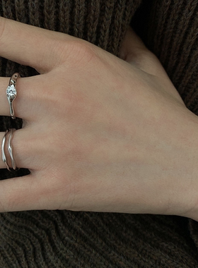 s锆石开口戒指女小众设计时尚轻奢个性冷淡风高级新轻奢配