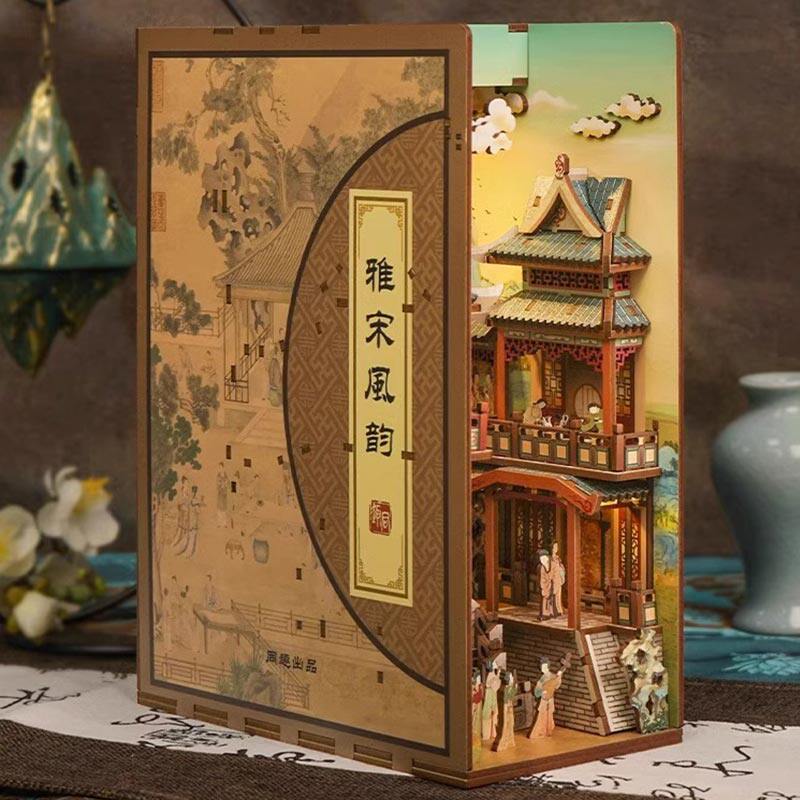 同趣文创红楼梦雅宋风韵盛唐夜宴立体拼装木制书立拼图模型感应灯怎么看?