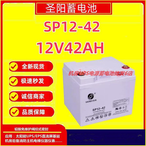 圣阳蓄电池SP12-42 12V42AH医疗设备消防主机机房设备阀控式全新