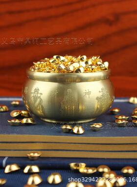 2026新款黄铜五路财神缸聚宝盆装饰摆件家居办公室店铺金属工艺品