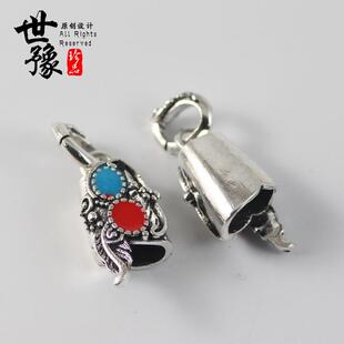 2026滴油合金藏银狗牙套 小号狼牙狗牙齿包银套 diy吊坠配件饰品