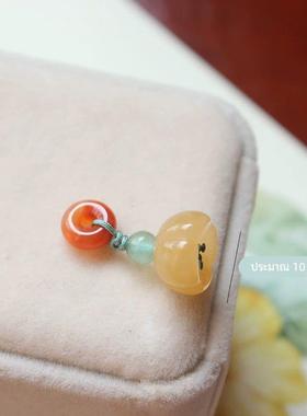 2026延禧天然南红隔珠吊坠玛瑙小提溜手炼手串配饰小挂件项炼diy