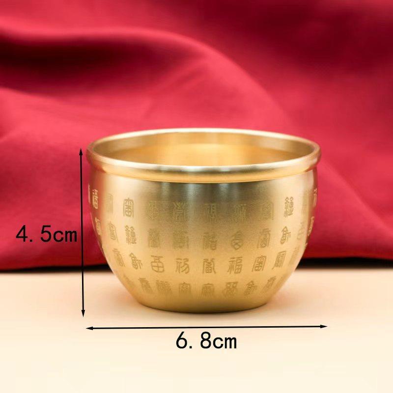 2026百福缸黄铜米缸工艺品聚宝盆招财百福桌面摆件厂家直销