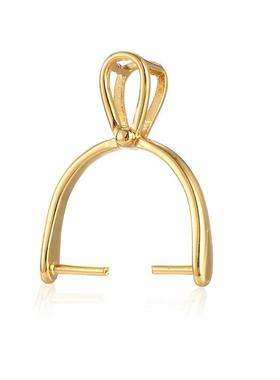 2026简约吊坠夹扣diy水晶圆珠吊坠空托 镶路路通横孔左右孔夹扣银