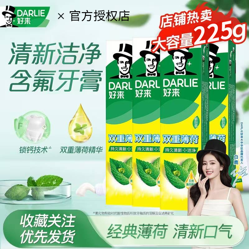 双重薄荷防蛀清新口气牙膏固齿