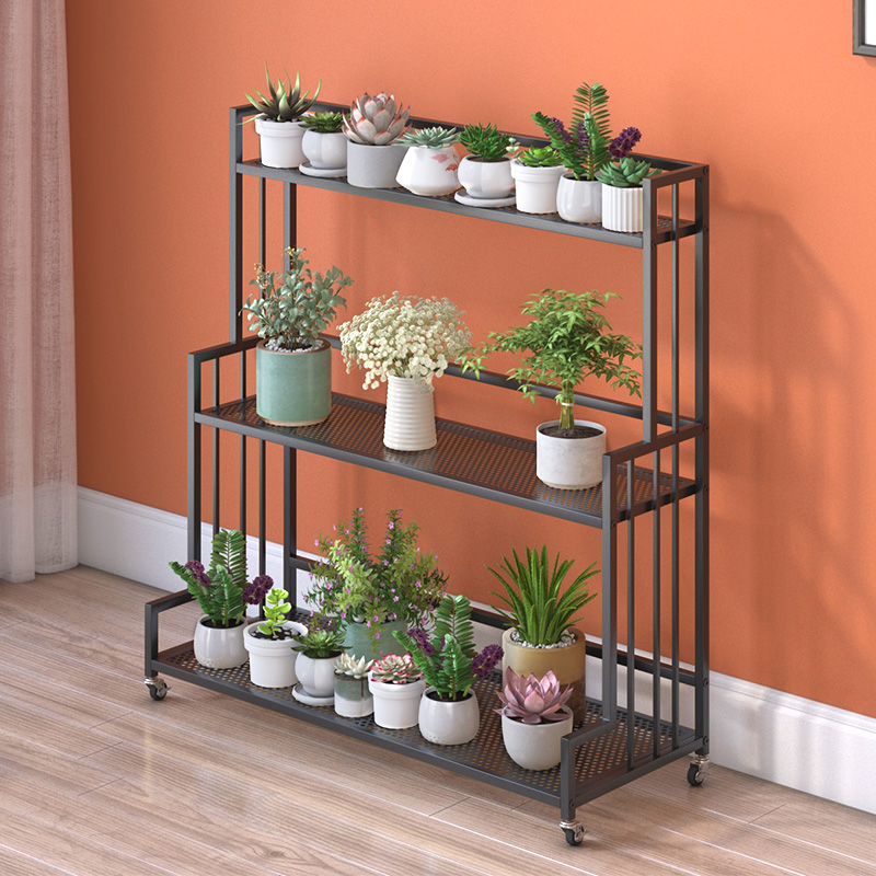 角落客厅轻奢风绿萝室内装饰带轮