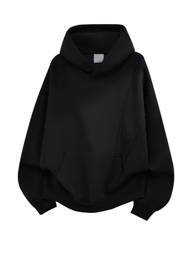 美式cleanfit重磅灰色套头卫衣连帽衫男女vibe短款高级感秋季外套