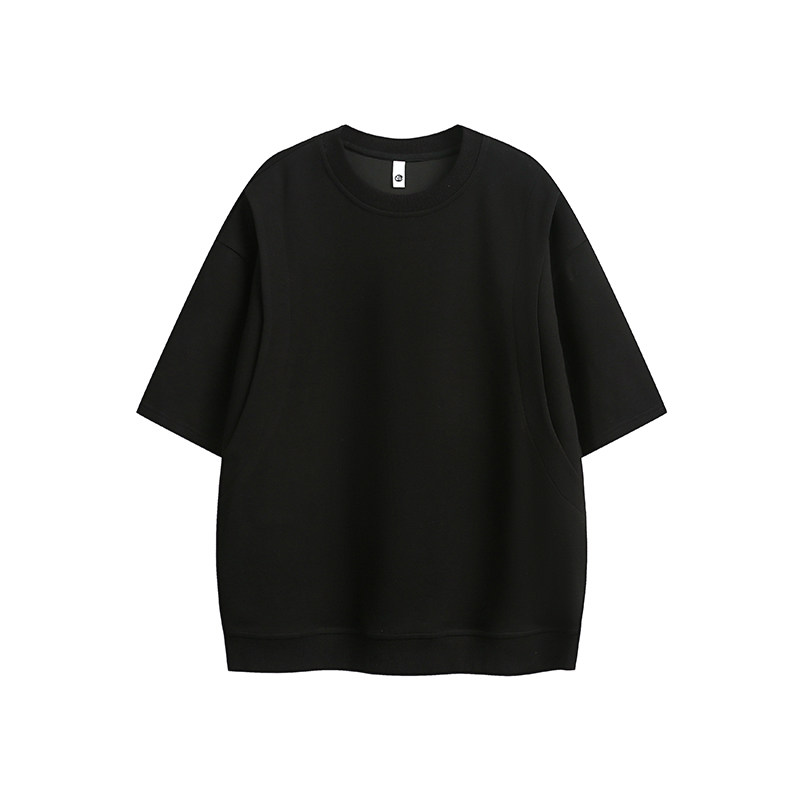 夏季2026新款韩版正肩短袖T恤男士上衣潮流圆领修身百搭纯色t恤衫