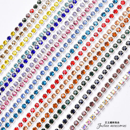 3.5mm彩色玻璃水钻密链diy服装