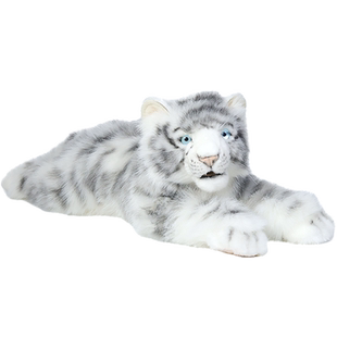 HANSA可爱趴姿白虎毛绒玩具公仔陪伴治愈系老虎娃娃公仔