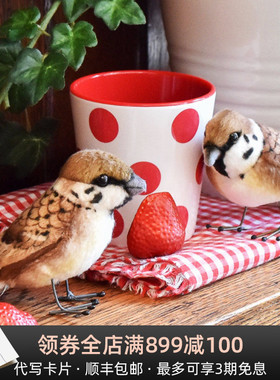 HANSA萌兰的小麻雀玩偶儿童认知陪伴公仔小鸟儿玩偶生日礼物摆件