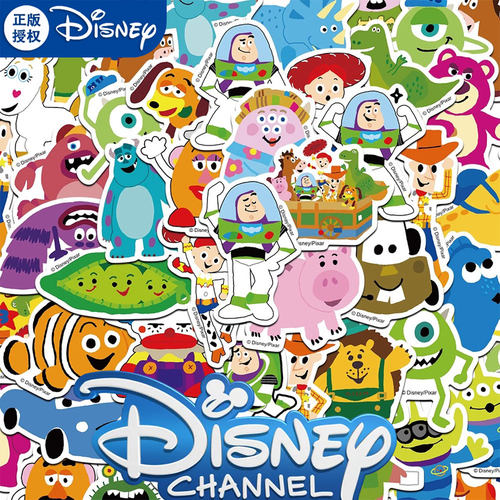 【迪士尼官方授权】50张皮克斯动画合集贴纸可爱卡通涂鸦创意装饰旅行箱手机电脑防水贴画