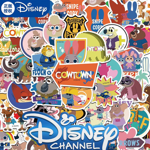 【迪士尼官方授权】50张疯狂动物城联名款贴纸可爱卡通涂鸦创意装饰旅行箱手机电脑防水贴画