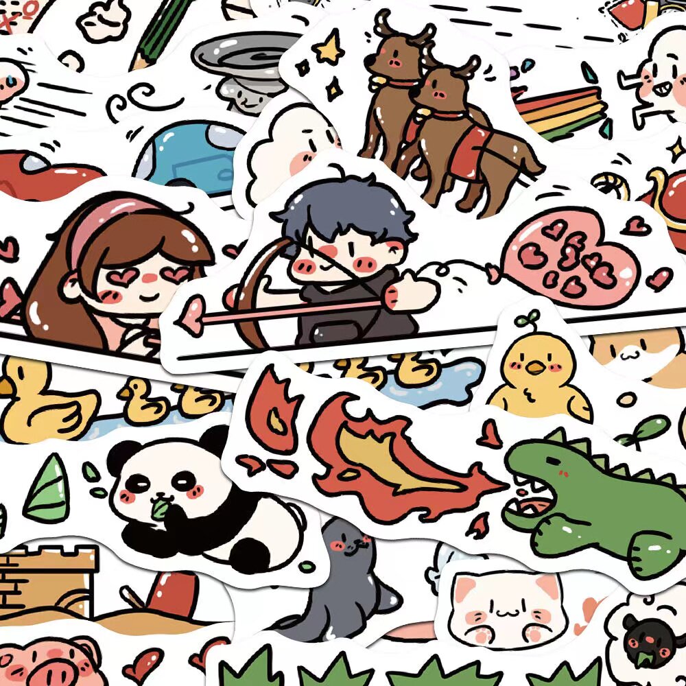 【原创】50张卡通分割线贴纸