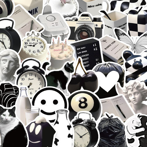 【原创】50张黑白简约贴纸