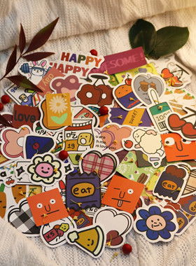 90张Mazzzzy卡通贴纸笔记本行李箱手机壳ipad水杯防水电脑头盔贴画