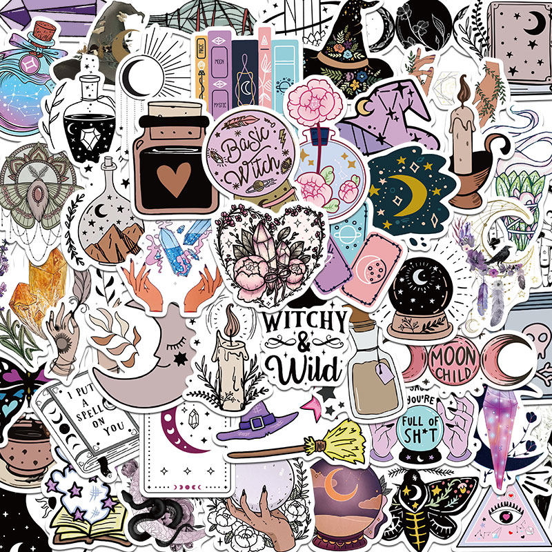 50张魔法师少女贴纸笔记本装饰贴画手账手机壳电脑ipad防水贴纸