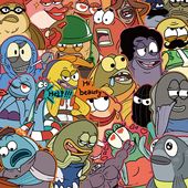 50张比奇堡路人鱼贴纸搞怪卡通海绵宝宝手机壳笔记本装 饰防水贴画