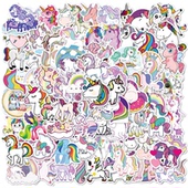 100张卡通可爱独角兽涂鸦贴纸水杯手机笔记本滑板行李箱防水贴纸