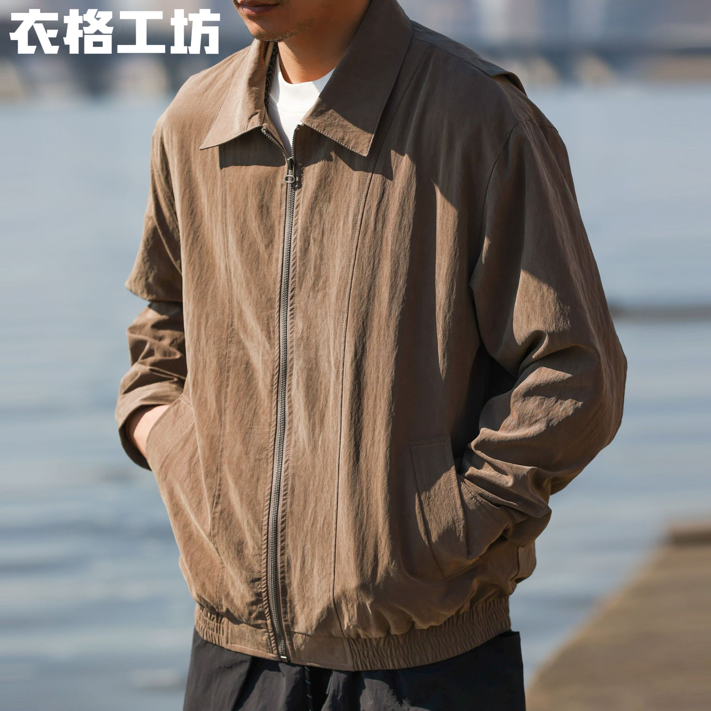 美式痞帅夹克男士秋季翻领外套