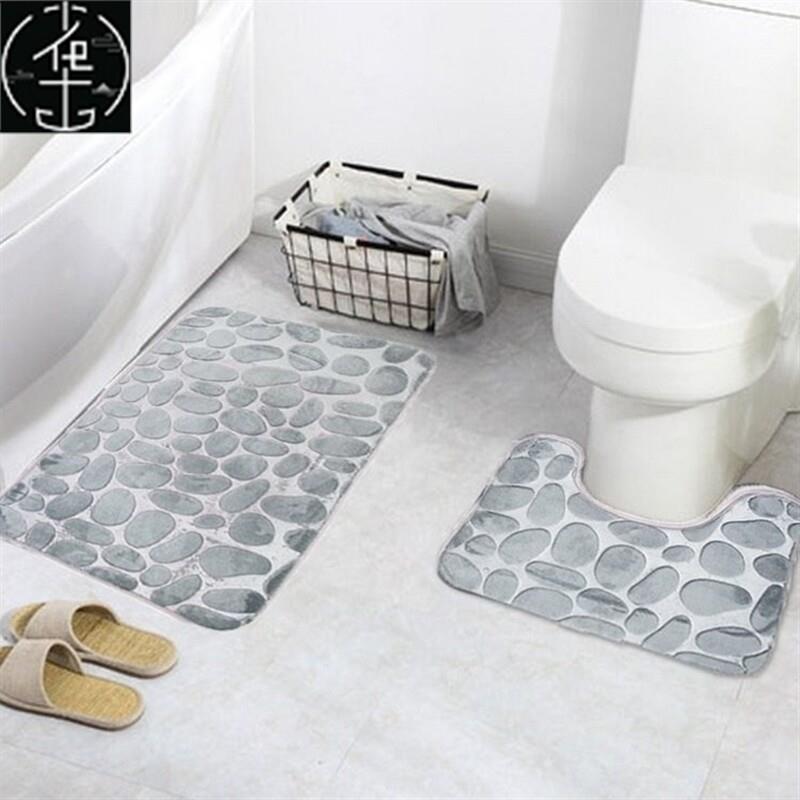 European and American head carpet toilet mat set bathroom - 实物图