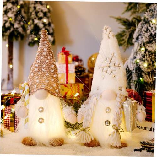 Christmas plush faceless doll with light emitting figure
