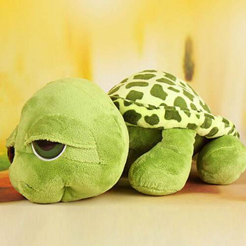 Cute Baby Super Green Big Eyes Stuffed Tortoise Turtle Anima