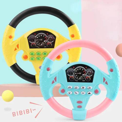 Simulate Driving Car Copilot Steering Wheel Eletric Baby Toy