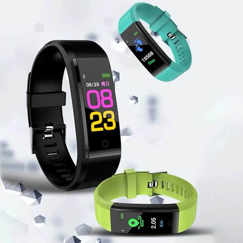115plus Smart Watch 0.96 Inch Touch Screen Fitness Tracker W