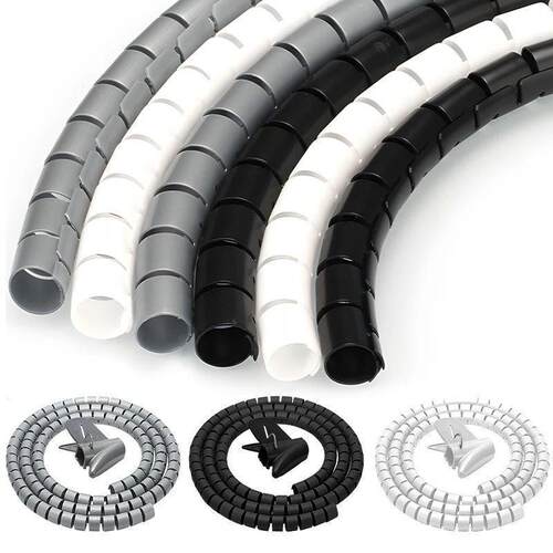 Black Cable Wire Protector Cable Organizer Management Pipe F