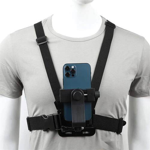Hands Free Adjustable Mobile Phone Chest Strap Clip Holder U