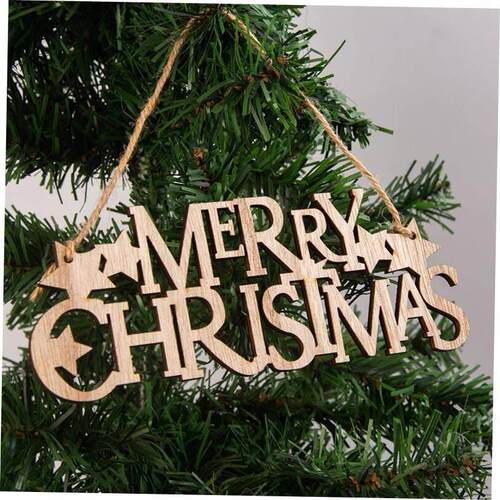 Christmas Pendant Wooden letter tag Christmas Tree Ornament