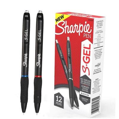 Sharpie S-Gel, Gel Pens, Medium Point (0.5mm), Black Ink Gel