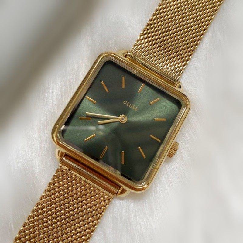 CLUSE小方块简约情侣石英手表
