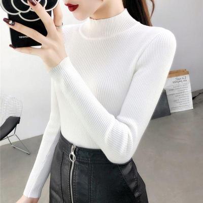 秋冬洋气半高领毛衣女内搭2025春秋新款修身短款针织衫长袖打底衫