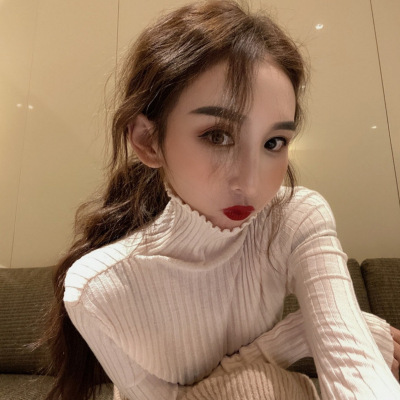 韩版高领毛衣女堆堆领秋冬短款紧身修身针织打底长袖内搭洋气新款