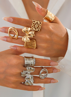 欧美跨境时尚小众液态熔岩金属感