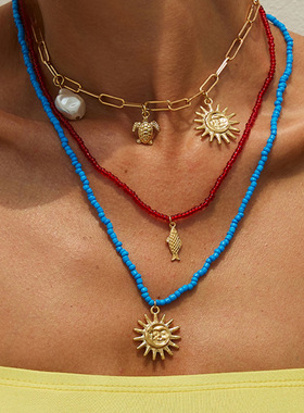 欧美跨境度假风海星鱼尾扇贝壳小