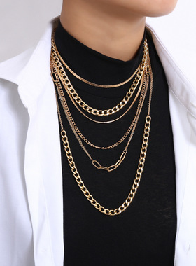 欧美跨境饰品朋克金属嘻哈套装项