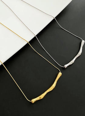 小众设计钛钢不规则褶皱项链女夏锁骨链ins冷淡风锁骨链短款颈链