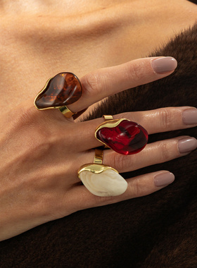 欧美跨境复古半透明琥珀色晕染树