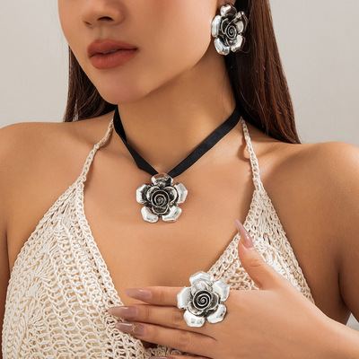 欧美跨境饰品民族风复古花朵项链