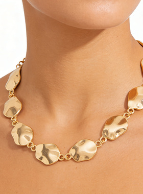 欧美跨境嘻哈ins液态金属褶皱拼