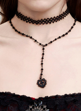 欧美跨境个性甜酷黑色爱心形月亮