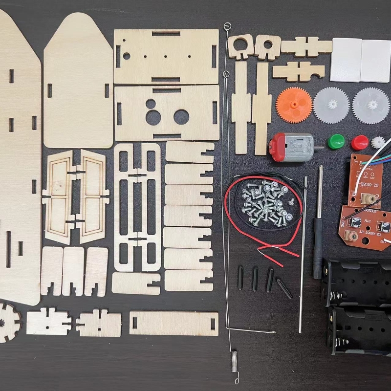 明轮船diy自制小发明科学实验大童木质趣味创新制作电动遥控模型