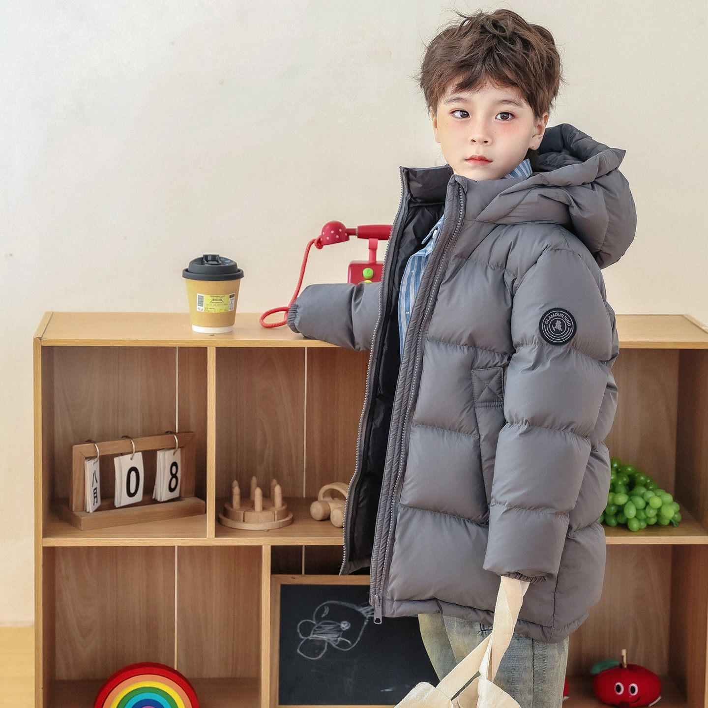 2025新款冬季男童羽绒服中长款90白鸭绒加厚保暖儿童女童洋气外套,童装/婴儿装/亲子装,羽绒服,淘宝优惠券,粉丝福利购,淘宝优惠卷